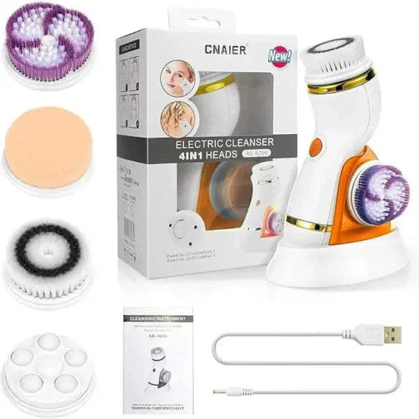 Cnaier 4 In 1 Electric Cleanser | Facial Cleansing Brush & Massager