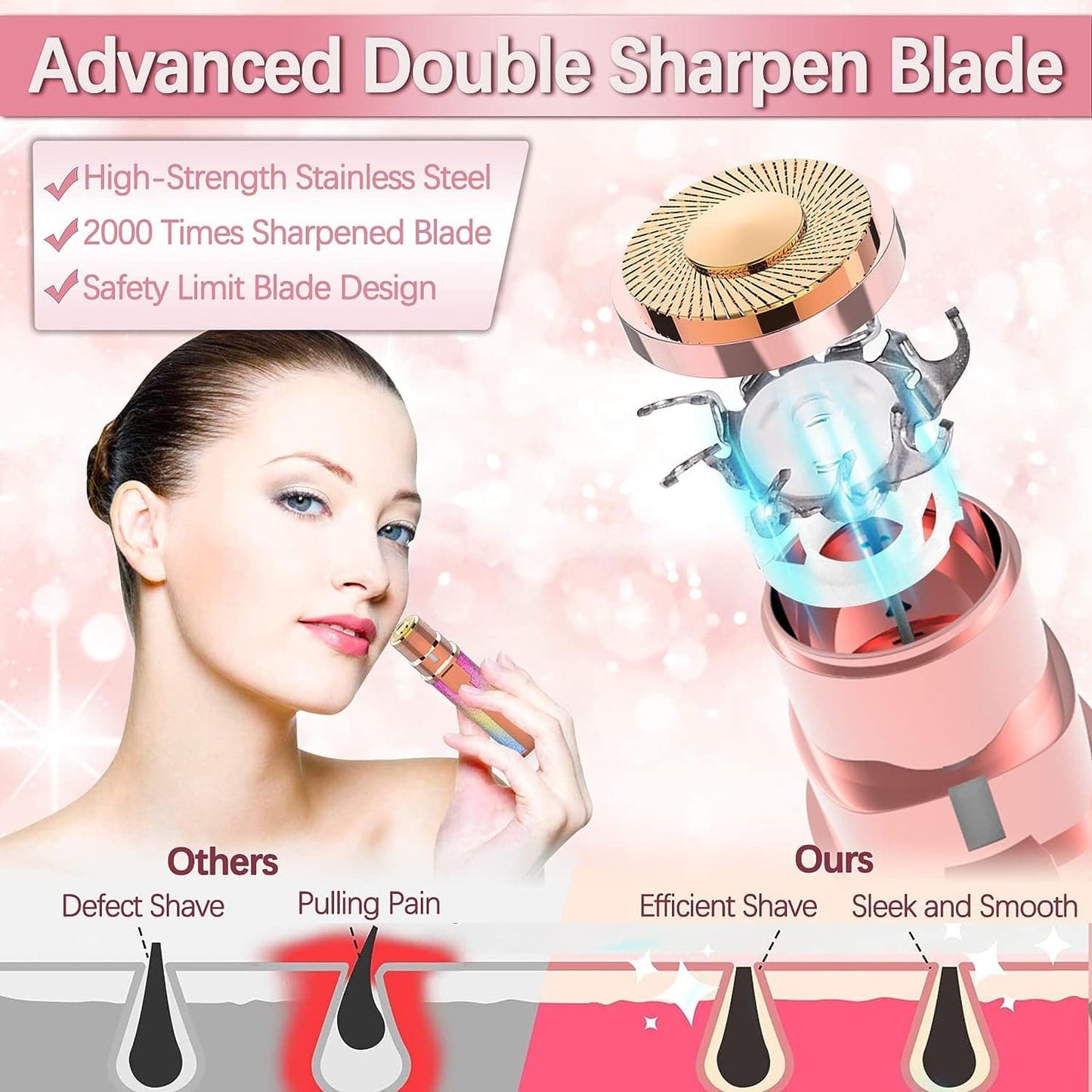 Flawless Facial Machine Razor, Painless Eyebrow Removal (rechargeable)