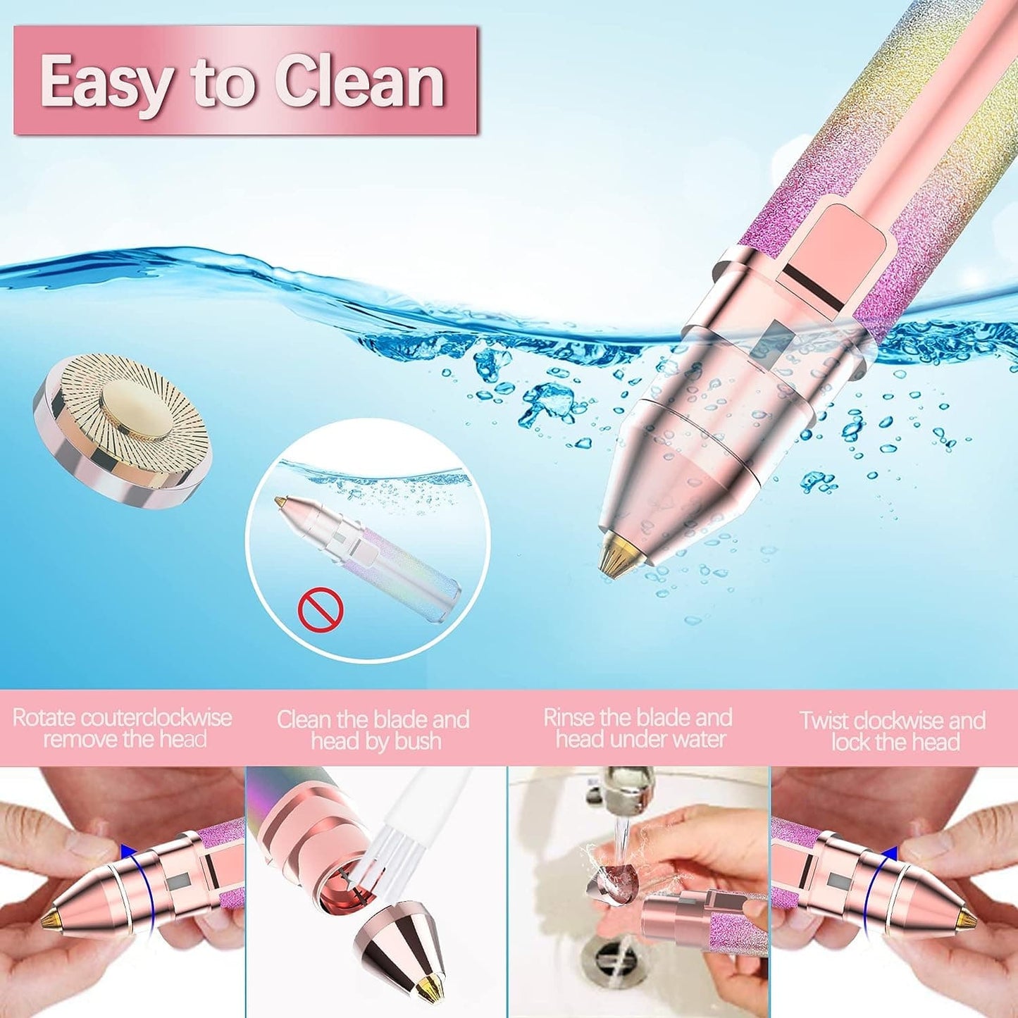 Flawless Facial Machine Razor, Painless Eyebrow Removal (rechargeable)